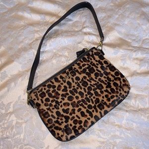 Fossil leopard print suede purse